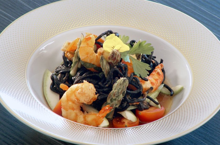 Black Linguini with Shrimp