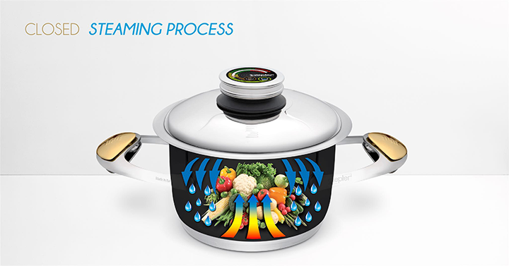 Zepter Cookware - Closed steaming process